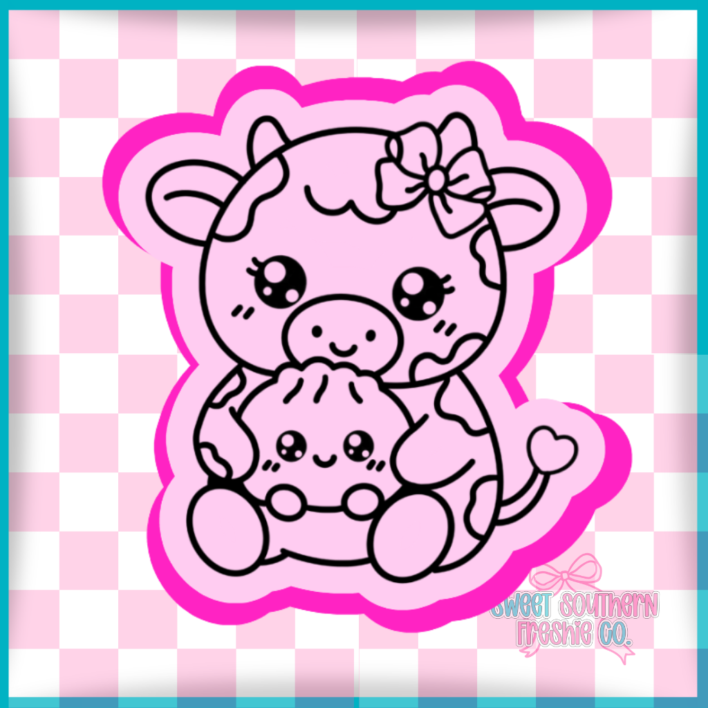 Cute cow with dumpling