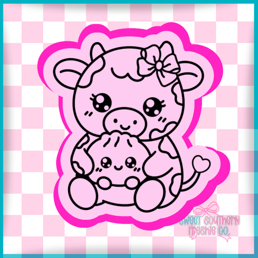 Cute cow with dumpling