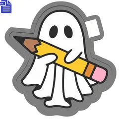 Ghost holding pencil