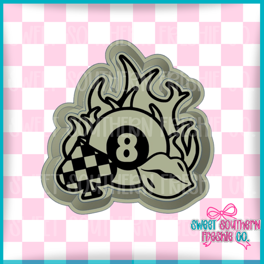 8 Ball Lip Spade Flame