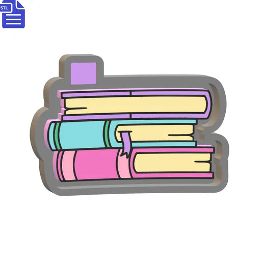 Teacher stack of books freshie mold #130