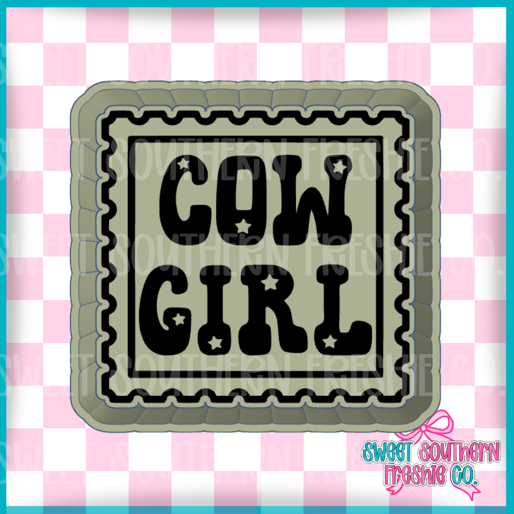 Cow girl stamp