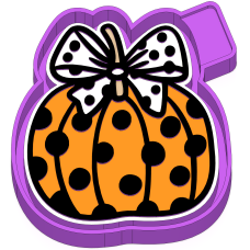 Pumpkin with polka dots and bow