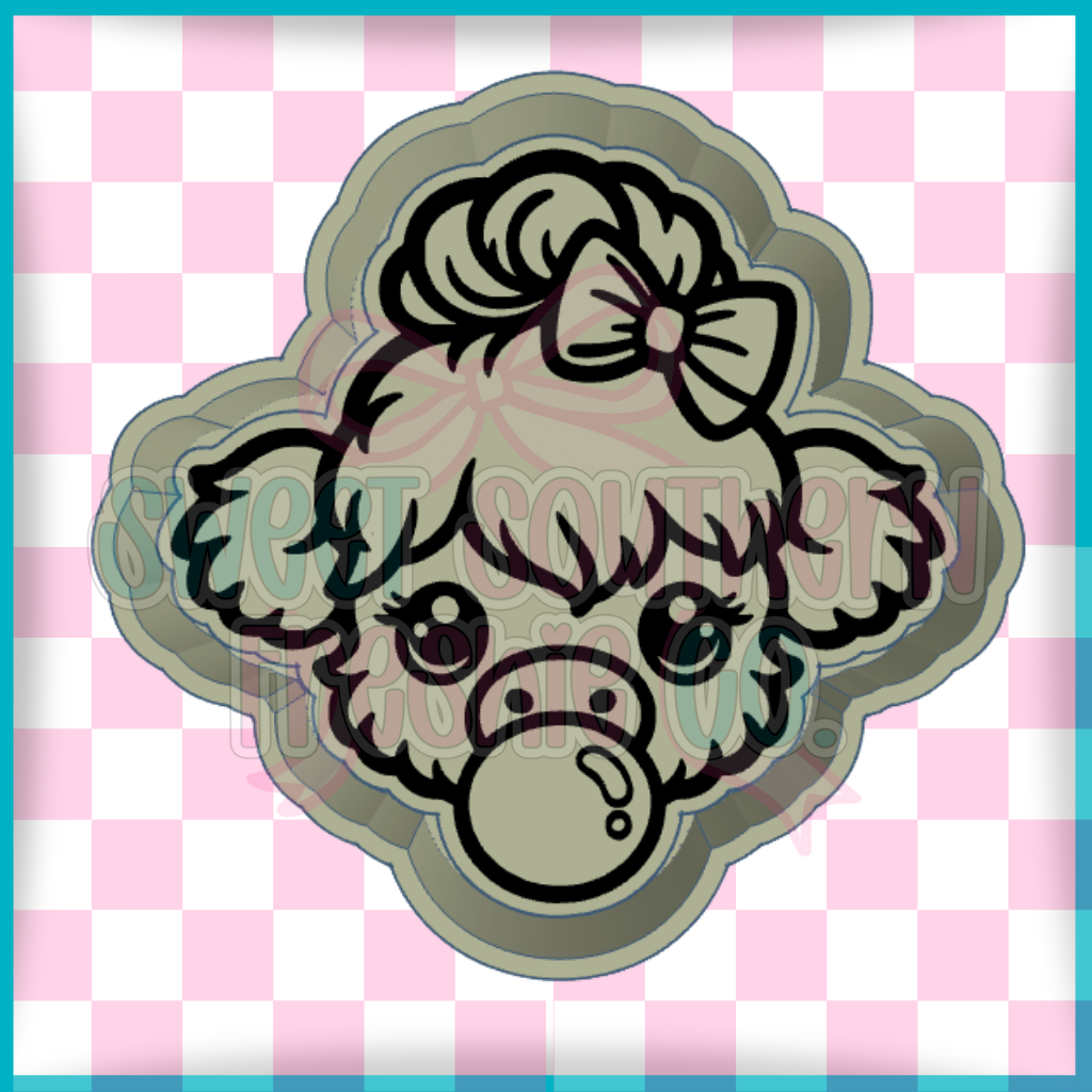 Highland cow blowing bubble