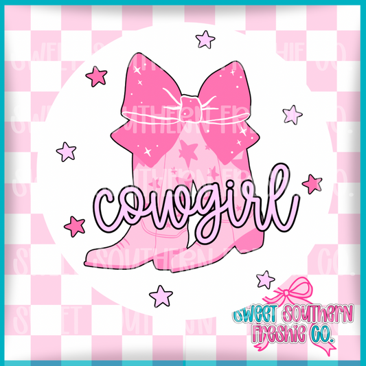 Round Cardstock| Cowgirl Boots & Bow