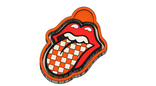 Kiss rock and roll checkered tounge #185