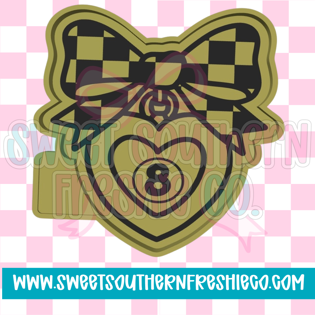 Checkered 8ball locket