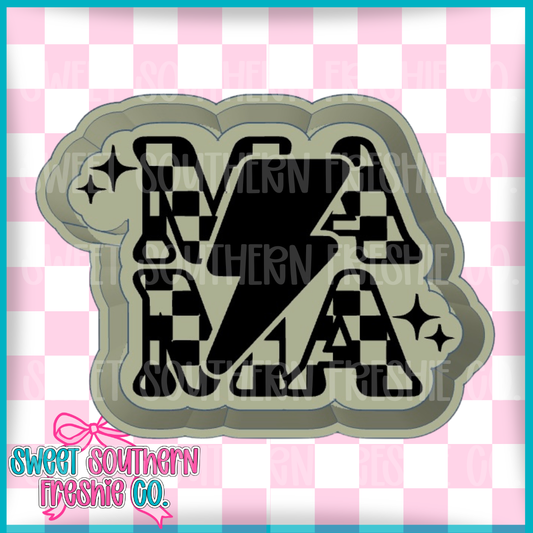 Checkered Mama with Lighting bolt