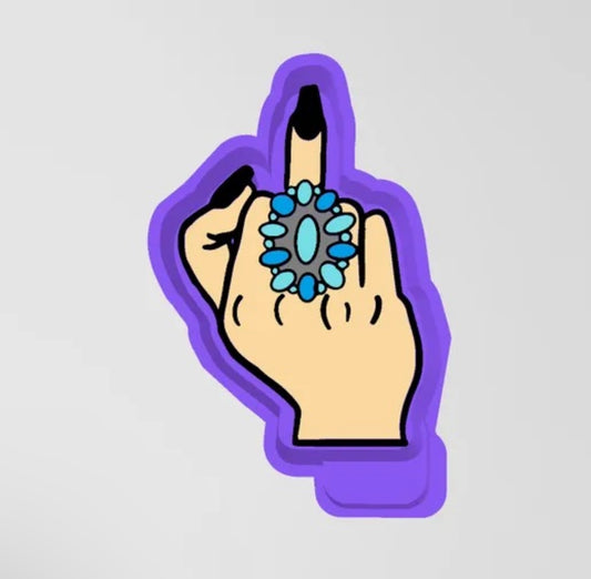 Middle finger western with ring #193