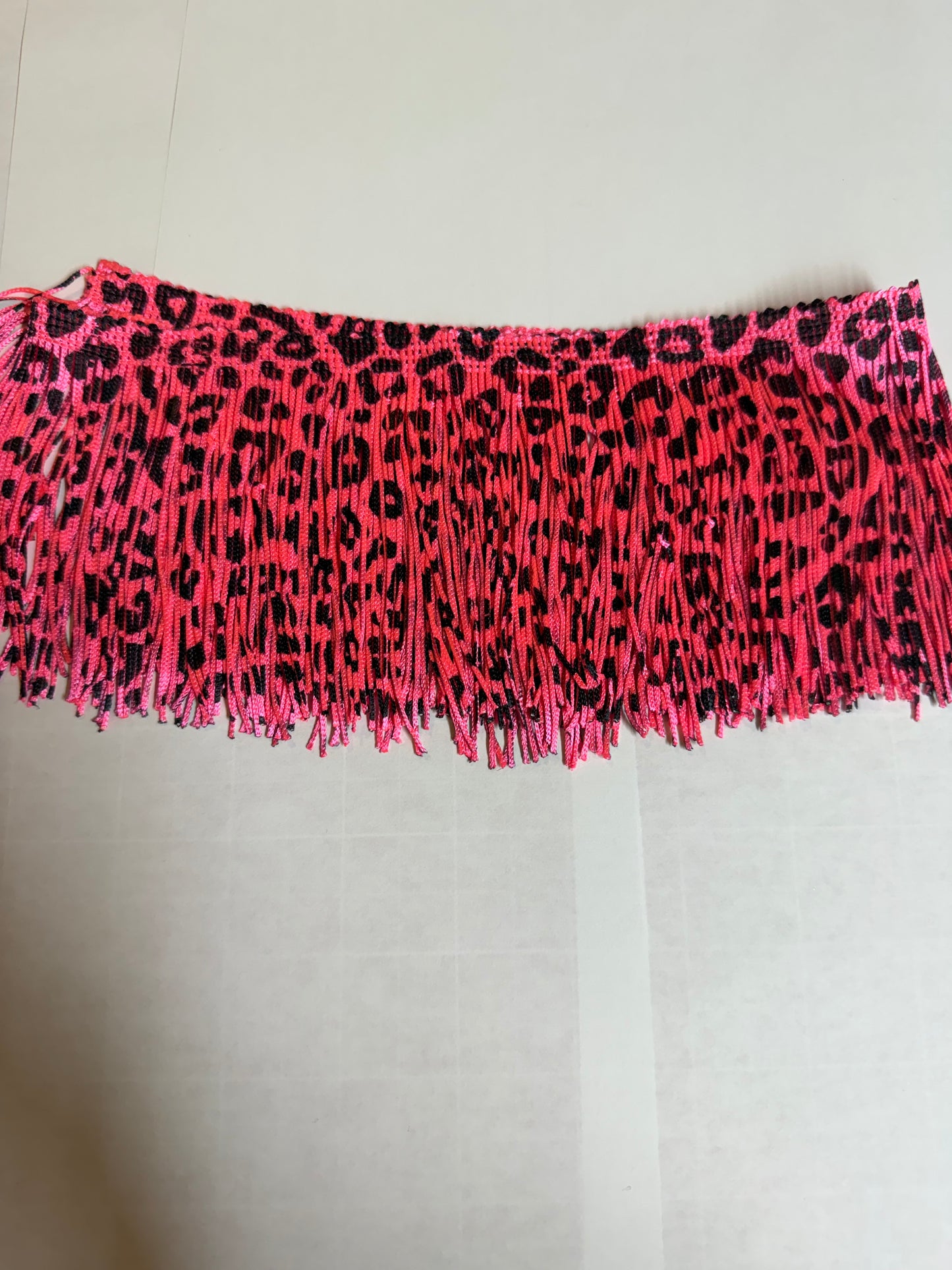 Neon Pink Leopard Fringe