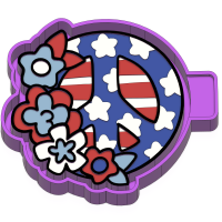 Red white blue peace