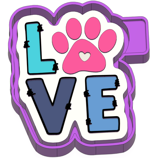 Love with paw print