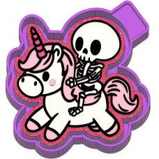Skeleton riding unicorn