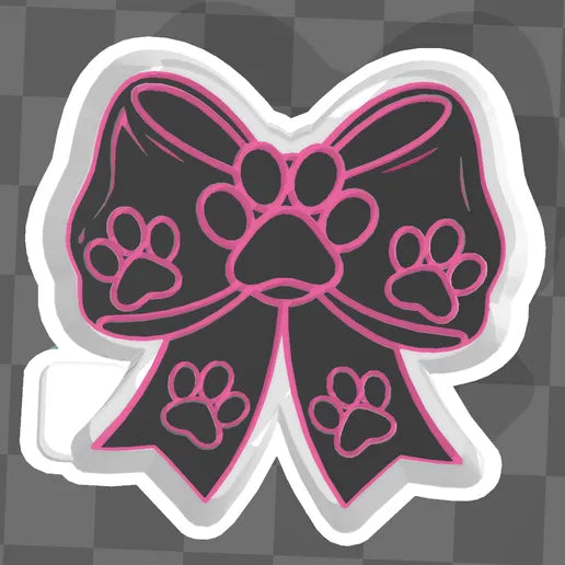 Paw print bow