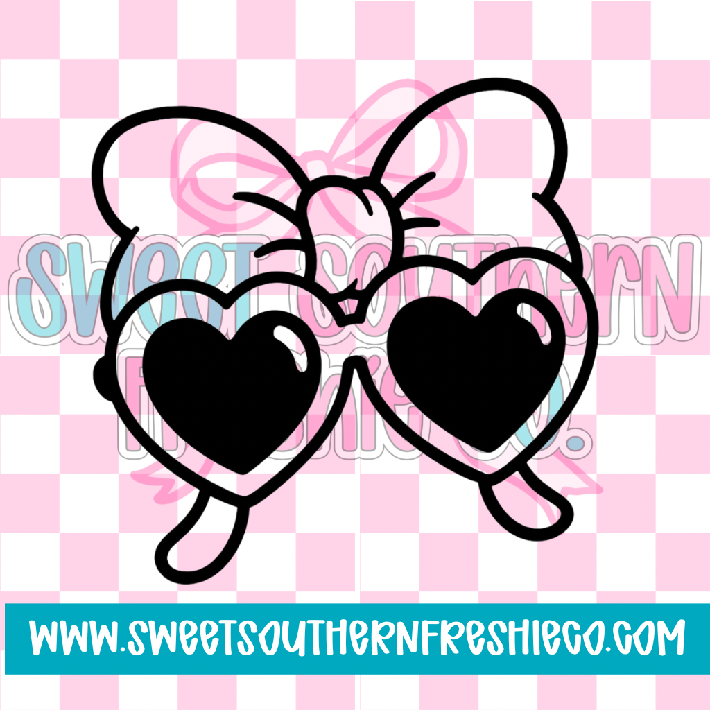 Bow with heart glasses