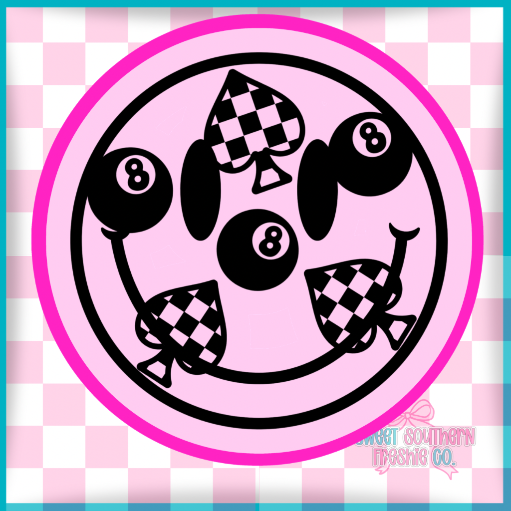Checkered Spade and 8 Ball Smiley