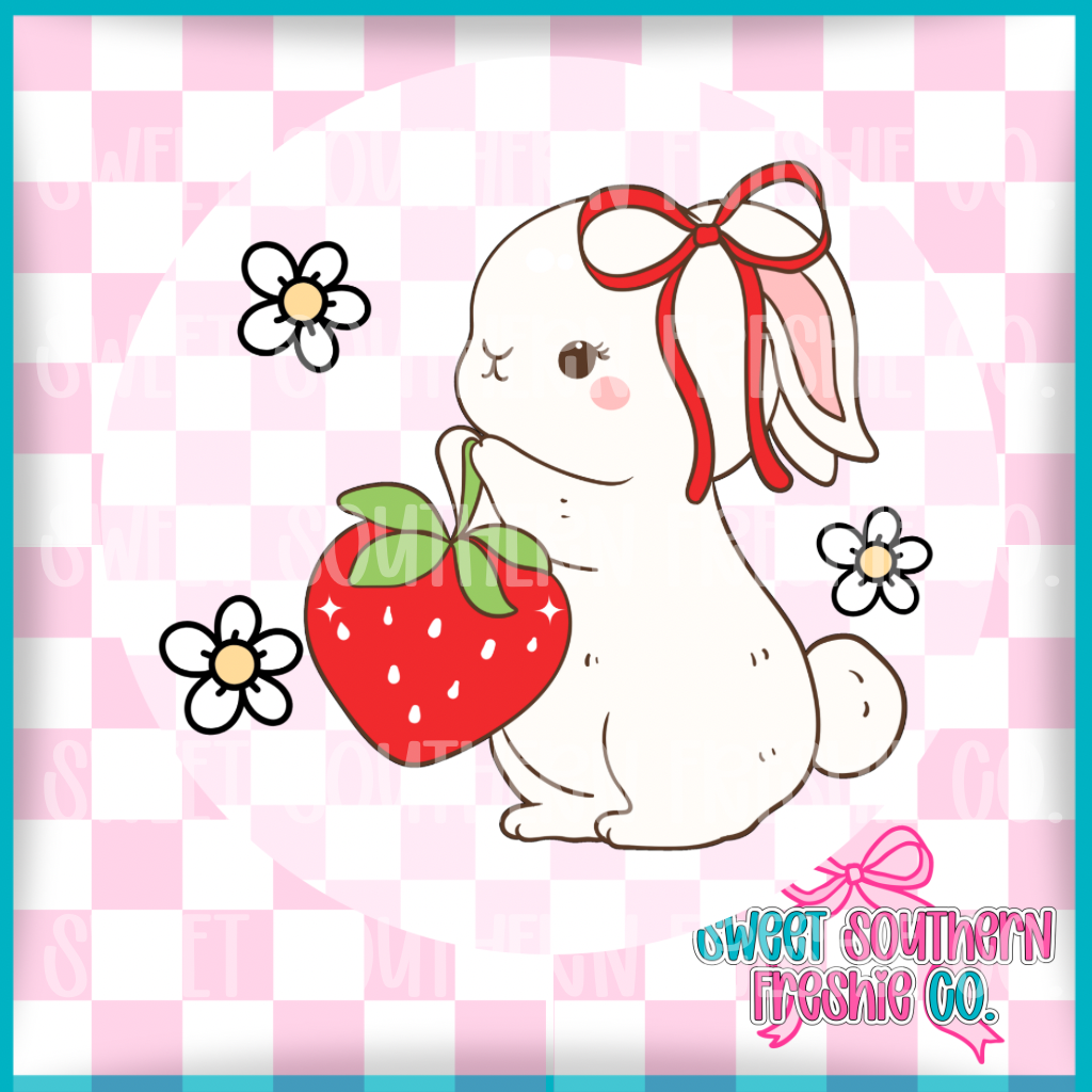 Round Cardstock| Easter Bunny With Strawberry