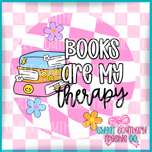 Round Cardstock| Books Are My Therapy