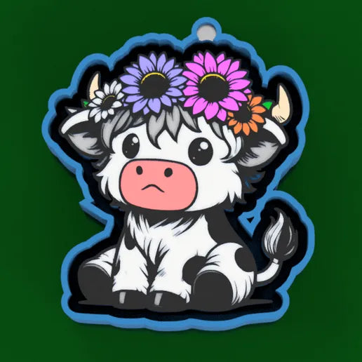 Cow with flowers