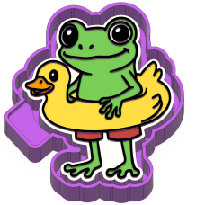 Frog on duck float