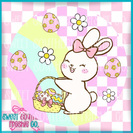 Round Cardstock| Easter Bunny With Basket