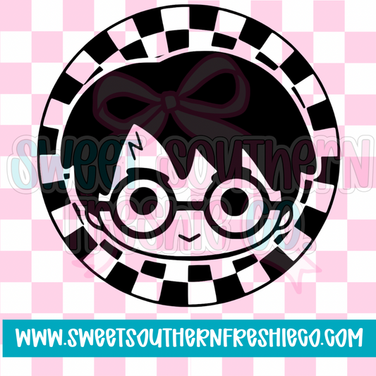 HP Face Checkered Circle