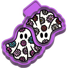 Ghost with flowers vent clips