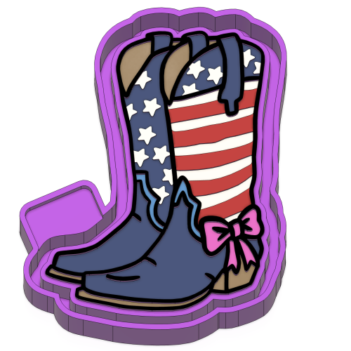 Red white and blue cowboy boots