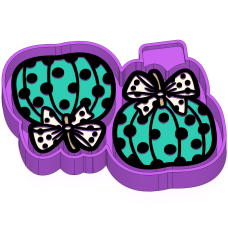 Pumpkin with polka dots and bow vents