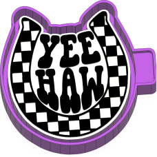 Yee haw checkered horseshoe