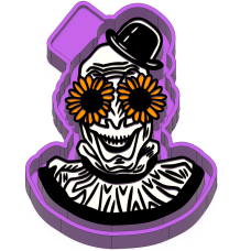 Clown with sunflower
