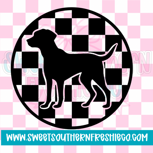 Dog checkered circle
