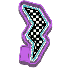 Retro Checkered lighting bolt