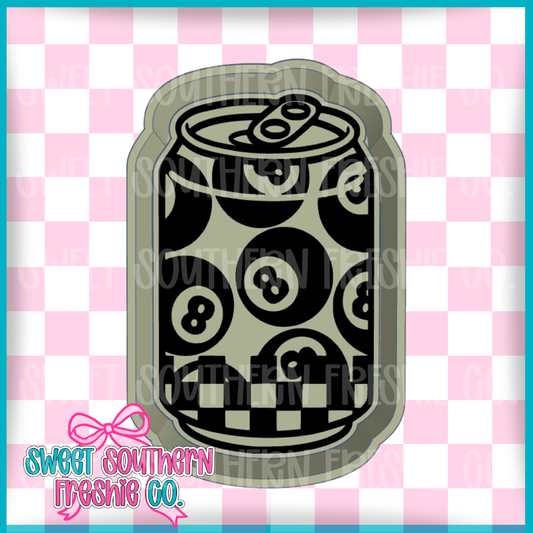 Checkered 8 Ball Can